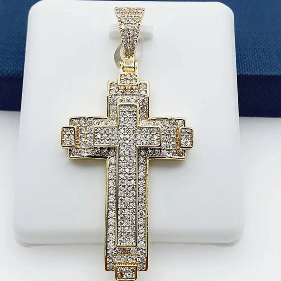 14K Gold Plated Cubic Zircon Pendant, EVBRS509 - Picture 1 of 10